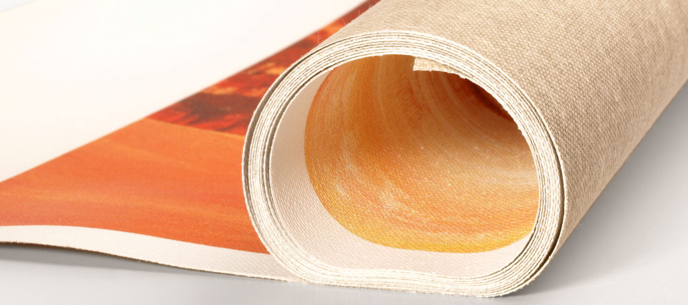 What is rolled canvas print. Canvas roll close up.