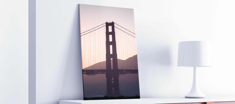 The Difference Between Canvas and Poster Prints: Which Should You Choose? Photo canvas print featuring Golden Gate Bridge. 