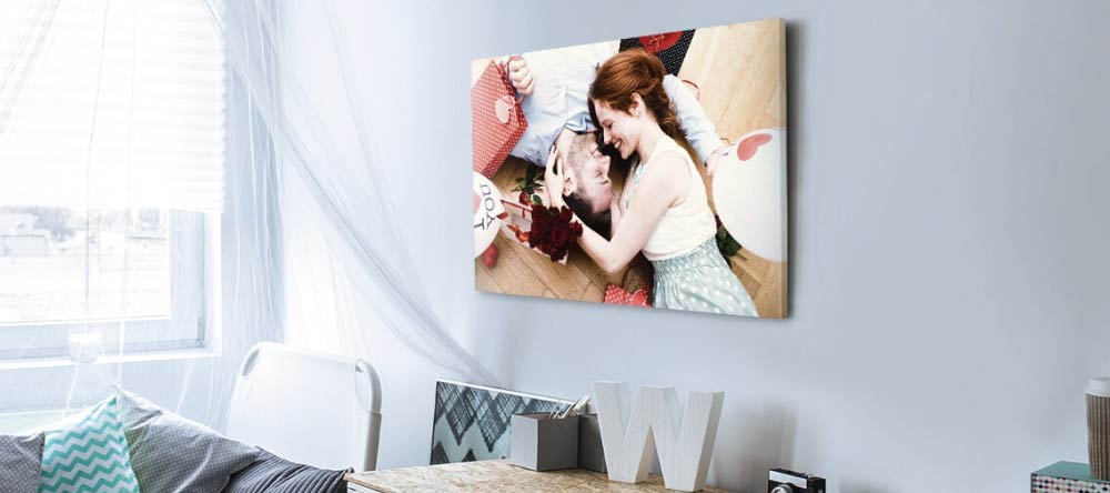 What is a Canvas Print? Beautiful photo canvas print of young couple.