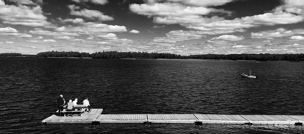dark lake in sweden